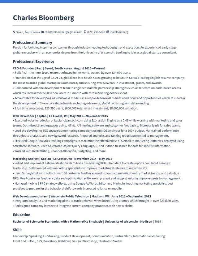 Construction Project Manager resume example