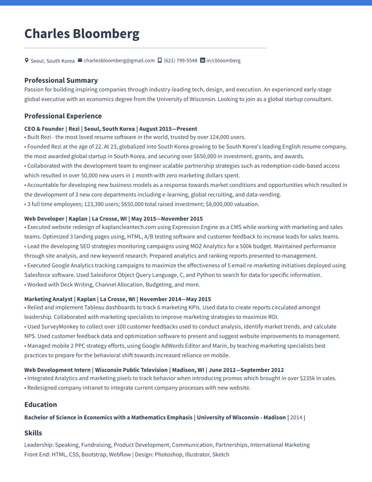 Bold resume template