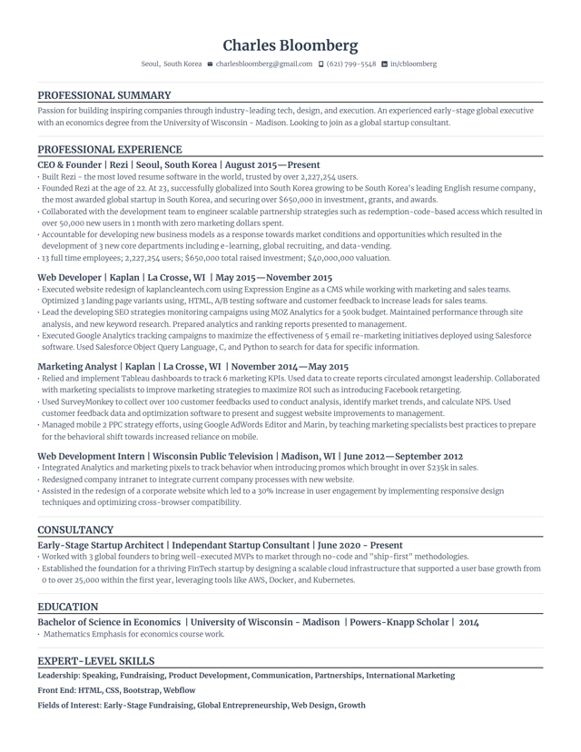 Mechanical Engineer resume example