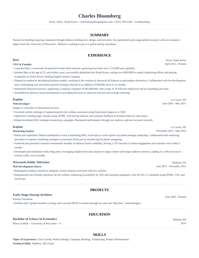 Aerospace Engineer resume example