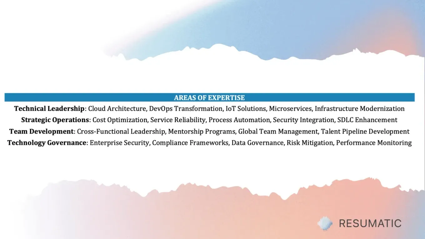 Skills section examples for a resume
