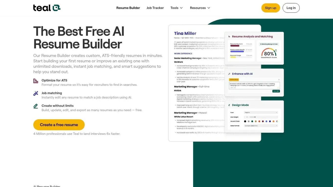 Teal Resume Builder