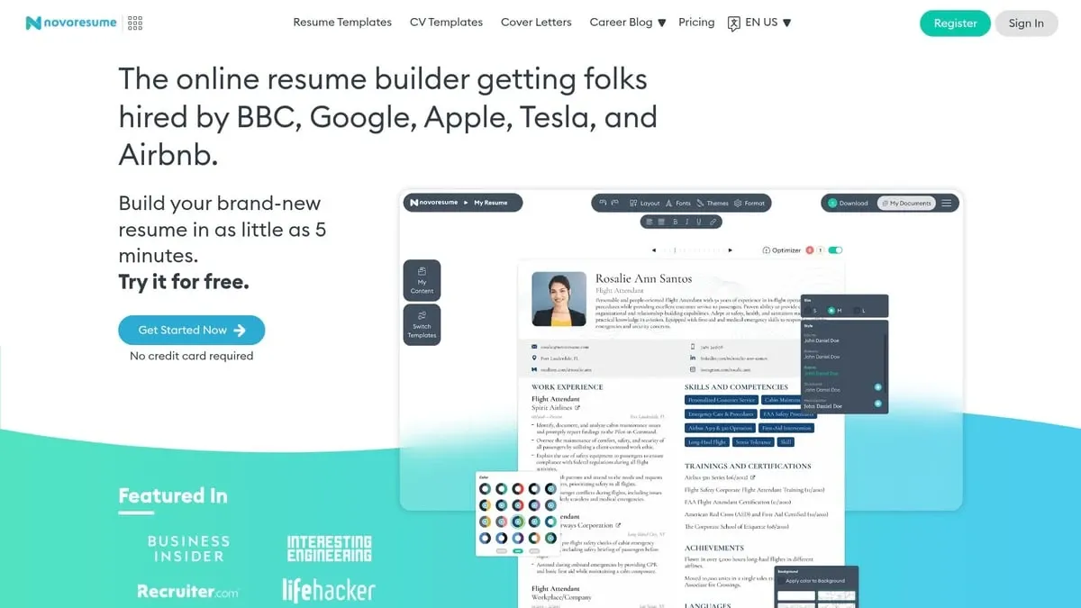 7 Essential AI Based Resume Builder Free Tools for 2025 - Novoresume