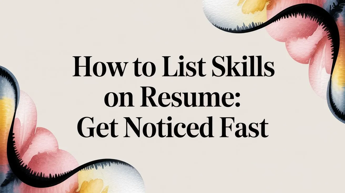 How to List Skills on Your Resume to Get Noticed Fast