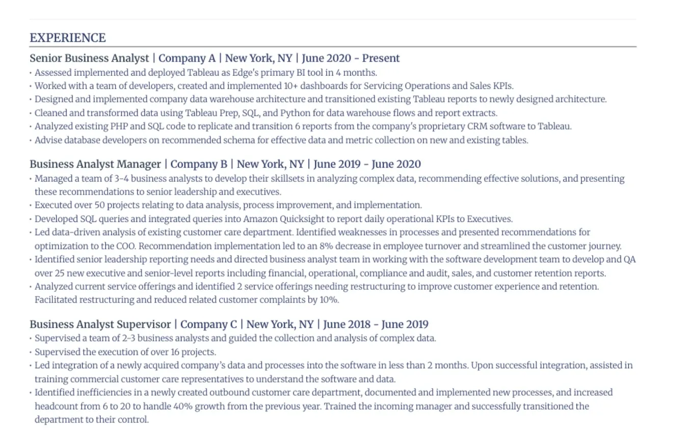 13 Business resume examples & templates