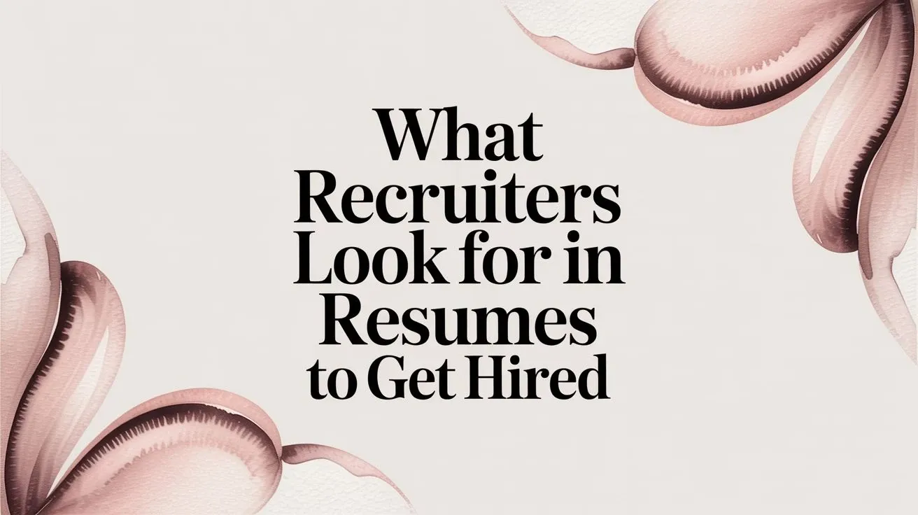 What Recruiters Look for in Resumes to Get Hired