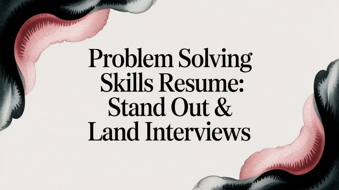 Problem Solving Skills on a Resume: Stand Out & Land Interviews