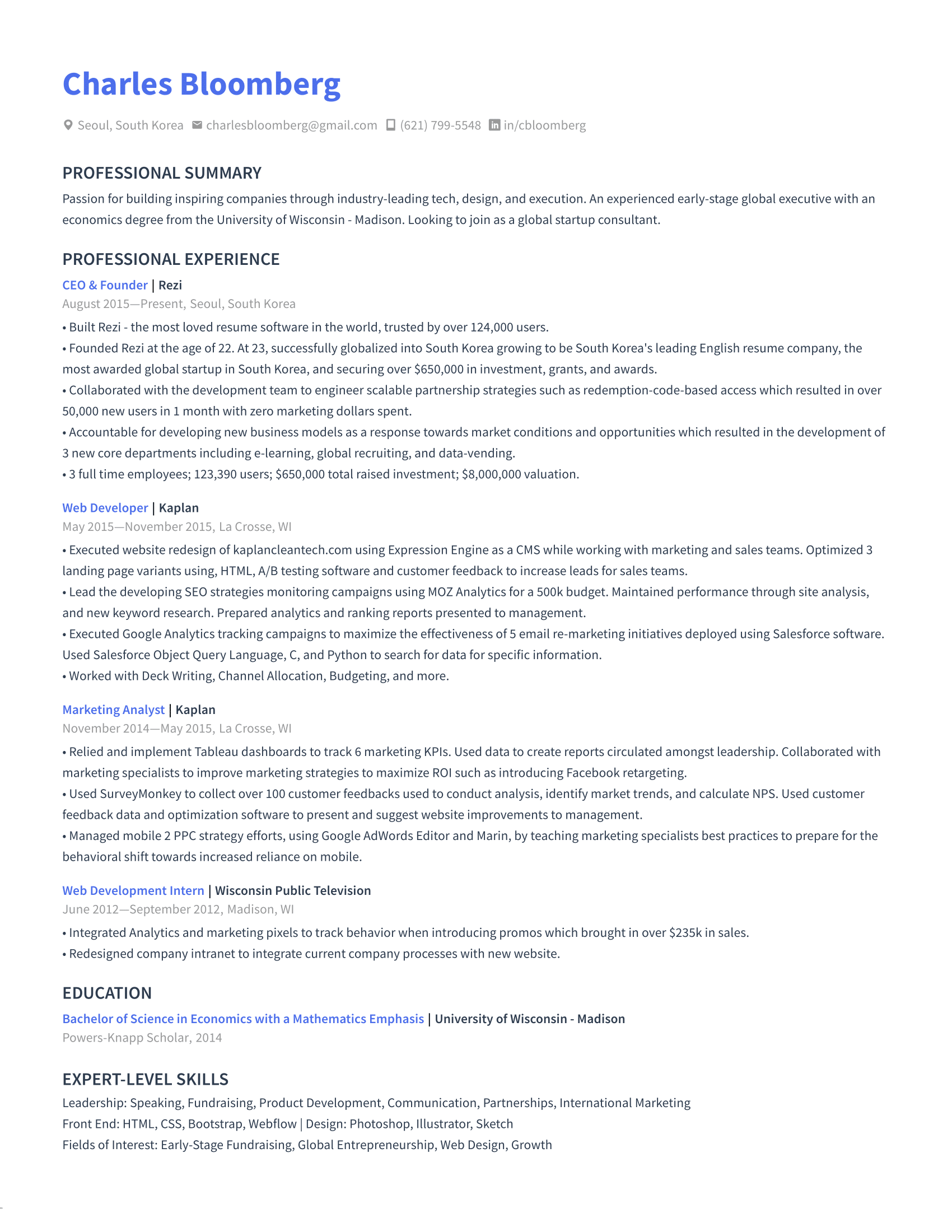 Modern resume template